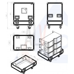 FLIGHT CASE FOR  03 X KARA L-ACOUSTICS 